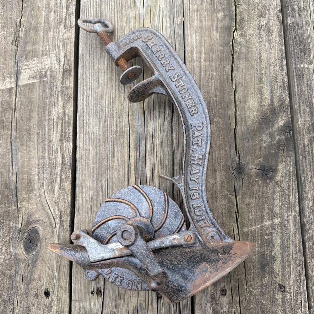Antique Enterprise Phila USA Cast Iron Cherry Stoner Pitter 1917 #117